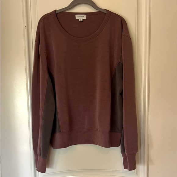 Evereve Color-block Rose & Grey Pullover Sweatshirt -super soft Lyocell, Size XL - Picture 1 of 7